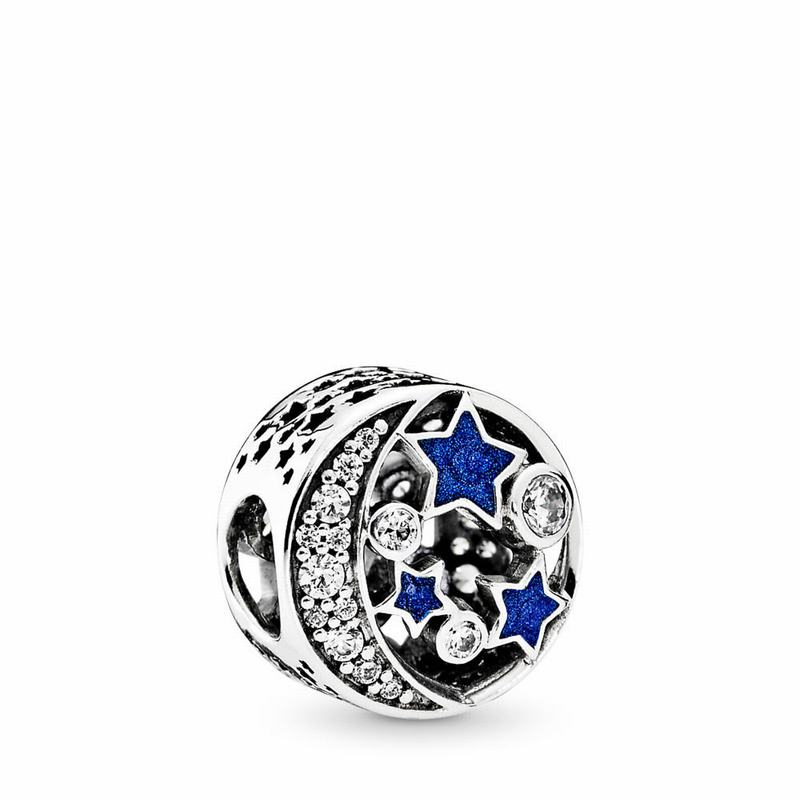 Pandora Sparkling Night Sky Charm - Sterling Silver/Enamel/Blue/Cubic Zirconia - Canada | RT8645KX